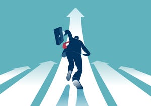 man running to be first