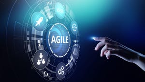 Agile development methodology concept on virtual screen