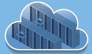 Data servers in cloud icon