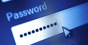 Computer Screen Showing Password Dialog Box