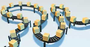 conveyor belt with boxes