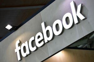 Facebook sign at conference