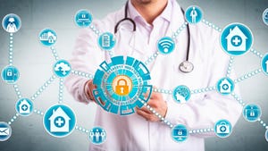 clinician securely sharing sensitive healthcare data across mobile devices and medical practices