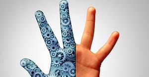 hand that's half human and half robot