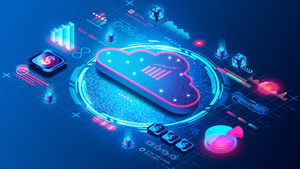 financial chart inside a cloud