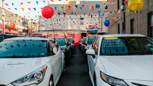 car dealership lot with cars