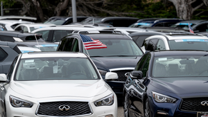 cars in a car dealership