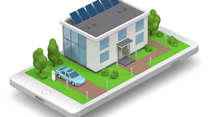 modern smart home connected to wireless control system